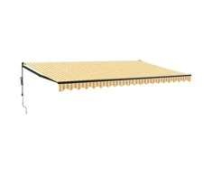Automatinė ištraukiama markizė, geltona ir balta, 5x3m