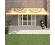 Automatinė ištraukiama markizė, geltona ir balta, 5x3m