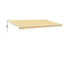 Automatinė ištraukiama markizė, geltona ir balta, 5x3m