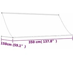 Ištraukiama markizė, kreminė, 350x150cm, audinys ir plienas