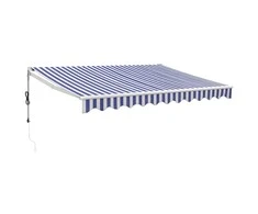 Automatinė ištraukiama markizė, mėlyna ir balta, 3,5x2,5m