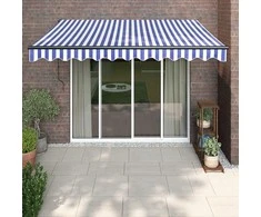 Automatinė ištraukiama markizė, mėlyna ir balta, 3,5x2,5m