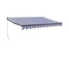 Ištraukiama markizė, mėlyna/balta, 3x2,5m, audinys ir aliuminis