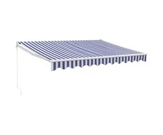 Ištraukiama markizė, mėlyna/balta, 3x2,5m, audinys ir aliuminis