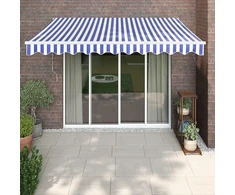 Automatinė ištraukiama markizė, mėlyna ir balta, 3x2,5m