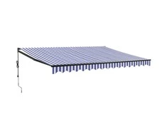 Automatinė ištraukiama markizė, mėlyna ir balta, 4x3m