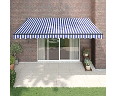 Automatinė ištraukiama markizė, mėlyna ir balta, 4x3m