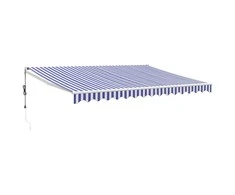 Automatinė ištraukiama markizė, mėlyna ir balta, 4x3m