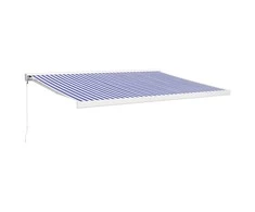 Ištraukiama markizė, mėlyna/balta, 4x3m, audinys ir aliuminis
