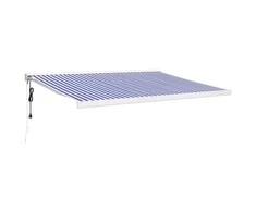 Ištraukiama markizė, mėlyna/balta, 4x3m, audinys ir aliuminis