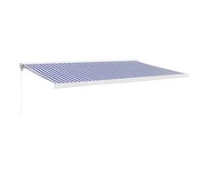 Ištraukiama markizė, mėlyna/balta, 5x3m, audinys ir aliuminis