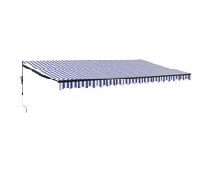Automatinė ištraukiama markizė, mėlyna ir balta, 5x3m