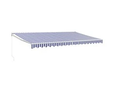 Ištraukiama markizė, mėlyna/balta, 5x3m, audinys ir aliuminis