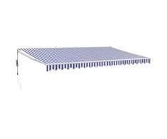 Automatinė ištraukiama markizė, mėlyna ir balta, 5x3m