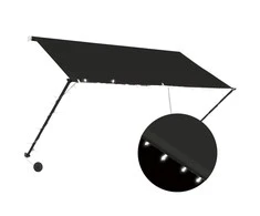 Ištraukiama markizė su LED, antracito spalvos, 250x150cm