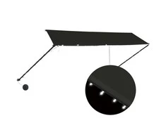 Ištraukiama markizė su LED, antracito spalvos, 350x150cm