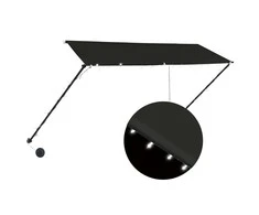 Ištraukiama markizė su LED, antracito spalvos, 300x150cm