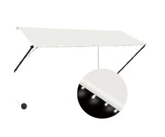 Ištraukiama markizė su LED, kreminės spalvos, 300x150cm