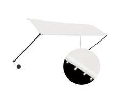 Ištraukiama markizė su LED, kreminės spalvos, 350x150cm