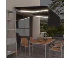 Ištraukiama markizė su uždanga/LED, antracito, 4,5x3m