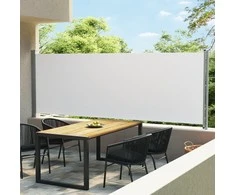 Ištraukiama šoninė kiemo markizė, kreminės spalvos, 600x160cm