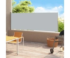 Ištraukiama šoninė kiemo pertvara, pilkos spalvos, 180x500cm