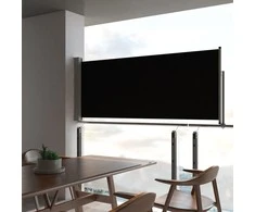 Ištraukiama šoninė kiemo pertvara, juodos spalvos, 100x300cm