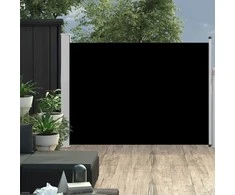 Ištraukiama šoninė kiemo pertvara, juodos spalvos, 120x500cm