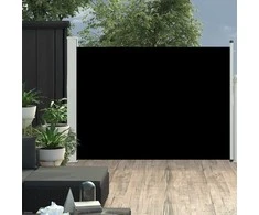 Ištraukiama šoninė kiemo pertvara, juodos spalvos, 100x500cm