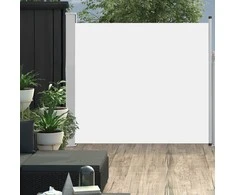 Ištraukiama šoninė kiemo pertvara, kreminės spalvos, 170x300cm