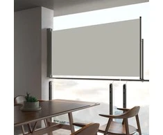 Ištraukiama šoninė kiemo pertvara, kreminės spalvos, 80x300cm