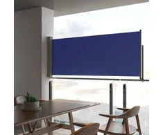 Ištraukiama šoninė kiemo pertvara, mėlynos spalvos, 100x300cm