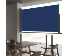 Ištraukiama šoninė kiemo pertvara, mėlynos spalvos, 140x300cm