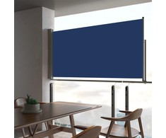 Ištraukiama šoninė kiemo pertvara, mėlynos spalvos, 80x300cm