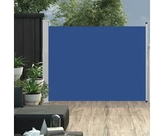 Ištraukiama šoninė kiemo pertvara, mėlynos spalvos, 140x500cm