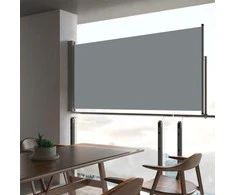 Ištraukiama šoninė kiemo pertvara, pilkos spalvos, 80x300cm