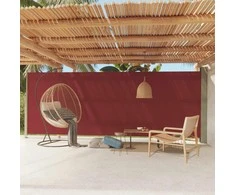 Ištraukiama šoninė kiemo pertvara, raudonos spalvos, 200x600cm