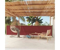 Ištraukiama šoninė kiemo pertvara, raudonos spalvos, 117x600cm
