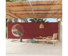 Ištraukiama šoninė kiemo pertvara, raudonos spalvos, 180x600cm