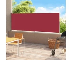 Ištraukiama šoninė kiemo pertvara, raudonos spalvos, 180x500cm
