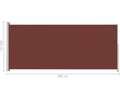 Ištraukiama šoninė kiemo pertvara, rudos spalvos, 220x500cm