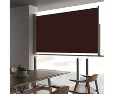 Ištraukiama šoninė kiemo pertvara, rudos spalvos, 140x300cm