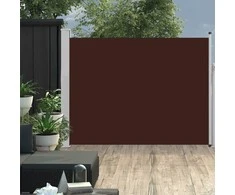 Ištraukiama šoninė kiemo pertvara, rudos spalvos, 140x500cm