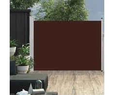 Ištraukiama šoninė kiemo pertvara, rudos spalvos, 120x500cm