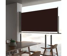 Ištraukiama šoninė kiemo pertvara, rudos spalvos, 80x300cm
