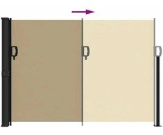 Ištraukiama šoninė markizė, smėlio spalvos, 140x500cm