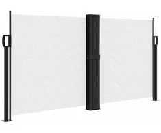 Ištraukiama šoninė pertvara, baltos spalvos, 120x600cm