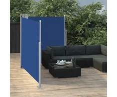 Ištraukiama šoninė pertvara, mėlynos spalvos, 140x600cm