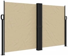 Ištraukiama šoninė pertvara, smėlio spalvos, 140x600cm
