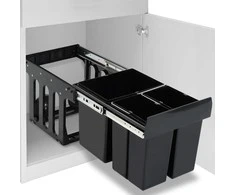 Ištraukiama virtuvės spintelės šiukšliadėžė, 48l, soft-close